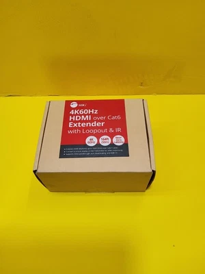 SIIG 4K60Hz HDMI Over Cat6 Extender Powered Box Downscaling Loopout IR 164ft/50m - Image 1 of 4