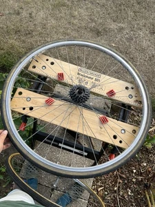 Rear Aluminium Bicycle Rim With Atom Maillard 6 Speed Cassette Ready To Ride - Picture 1 of 12