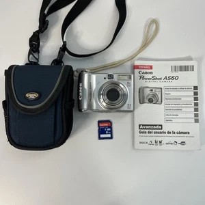 Canon PowerShot A560 Digital Camera 7.1MP Silver w/ 8 GB SD Card Tested Working - Picture 1 of 13