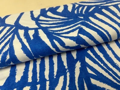 Printed cotton blend viscose stretch jersey fabric 150cm wide shell dress blue