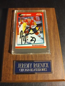 Jeremy Roenick Wood Plaque With Autographed Card. Hall Of Famer - Picture 1 of 2