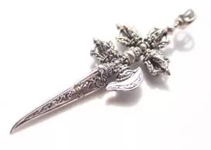 NEW RARE! JAPAN "ZOCALO" 950 SILVER Small double bird Thika dagger doge PENDANT - Picture 1 of 11