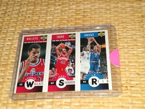 1996-97 Upper Deck M57 JR Reid, M61 Jerry Stackhouse, M89 Rasheed Wallace