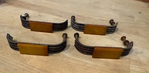 4 alte Art Deco Schubladengriffe antik Bernstein Bakelit - Bild 1 von 4