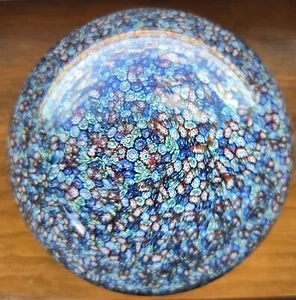 Pisapapeles vintage grande de vidrio artístico de Murano Millefiori de 3,5" - Imagen 1 de 3