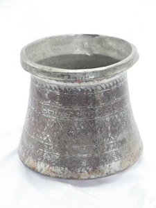Large Old Antique Islamic Middle Eastern Tinned Copper Pot - Picture 1 of 8