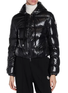 Moncler schwarze gefütterte Jacke durchgehender Reißverschluss neu mit Etikett Bayard Giubbotto Größe 3 Herbst Winter - Bild 1 von 18