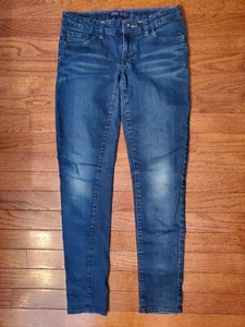 Levi's Girl's Denim Leggings Dark Wash Adjustable Waist Skinny Jeans 14 preown - Picture 1 of 9