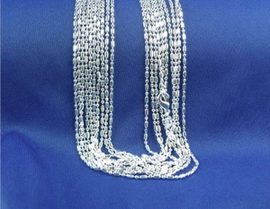 5PCS 16-30inches Wholesale Jewelry 925 Silver Column Ball Chain Necklace - Picture 1 of 2