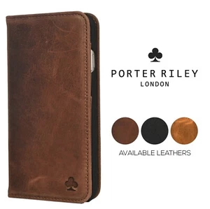 PORTER RILEY - iPhone 13 Pro (6.1") Genuine Leather Stand / Cover / Wallet Case - Picture 1 of 26