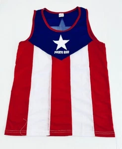Puerto Rico PR Flag Men's Tank Top Jersey Excellent Quality size XSmall-Small B - Picture 1 of 2