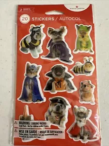 American Greetings Pets In Halloween Costumes Puffy Stickers 2 Sheets - 20 Total - Picture 1 of 6