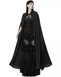 Punk Rave Womens Baroque Gothic Lace Applique Chiffon Travelling Cloak - Picture 1 of 13