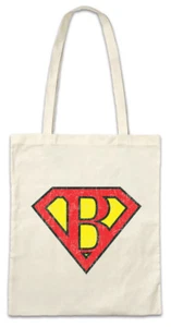 Super B Stofftasche Einkaufstasche Letter Gift Birthday Mother's Day Fun Comic - Picture 1 of 1