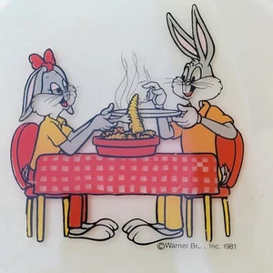 Bugs Bunny and Honey Roasting Carrots 1981 Vintage hot plate trivet Warner Bros - Picture 1 of 8