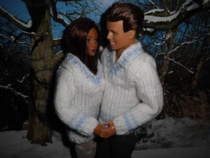 Pullover passend für Barbie und Ken Modepuppe, Partnerlook, 2 Stück, Kleidung - Bild 1 von 5