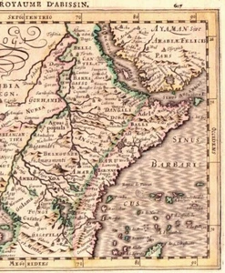 Vtg Hand Colored Map Abissino Rumsiue by Cloppenburg Ethiopia - Picture 1 of 4