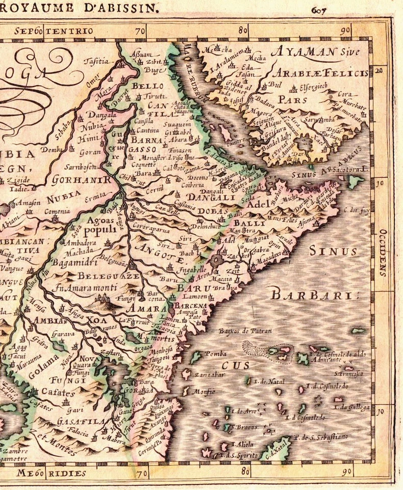 Vtg Hand Colored Map Abissino Rumsiue by Cloppenburg  Ethiopia - Image 1 of 4