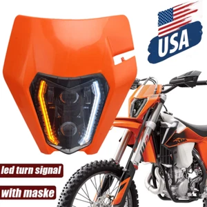 LED Headlight Turn signal DRL w/maske For KTM 250 350 450 690 Enduro R SMC-R - Picture 1 of 11