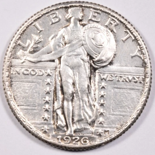 1926 STANDING LIBERTY QUARTER ~ NICE SHARP CHOICE BU UNCIRCULATED! - Image 1 of 2