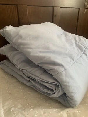 Laura Ashley Powder Blue Quilted Bedspread Comforter, SZ TWIN 82" X 64" - Image 1 of 4