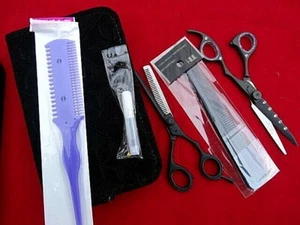Warranty 6" Hairdressing Scissors with Hair Thinning,Hair Razor Comb/Case - Picture 1 of 9