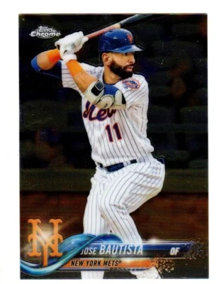 2018 Topps Chrome Update #HMT51 Jose Bautista new york mets Joey Bats - Image 1 of 2