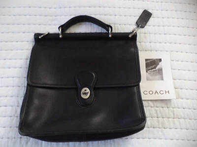 Vintage Coach 9927 Hand Bag Crossbody Black Leather NO SHOULDER STRAPS - Image 1 of 4