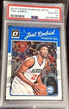 PSA 10 GEM MINT 2016-17 Panini Donruss Optic Joel Embiid 1st Year Optic 76ers
