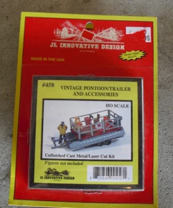 JL Innovative Design HO Scale 1:87 Vintage Pontoon Trailer and Acc Kit NIP 458 - Picture 1 of 1