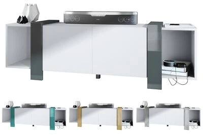 TV Lowboard Fernsehtisch TV-Tisch TV-Schrank TV-Möbel Mediaschrank Ida in Weiß - Bild 1 von 4