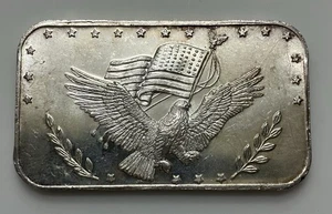 1 Oz. Amerikanische Flagge + Adler Silber Handelseinheit .999 Silber Kunstbarren - Bild 1 von 2