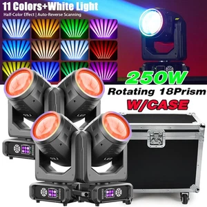 LED Beam 250W RGBW 18Prism GOBO Moving Head Light Stage Light DMX Effect Disco - Picture 1 of 18