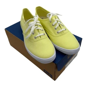 NIB Keds Womens Champion Oxford Lace Up Sunny Lime Yellow Canvas Sneaker Size 8M - Picture 1 of 10