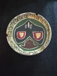 Vintage Rare Native American Hand Painted Pottery Ashtray - Picture 1 of 5