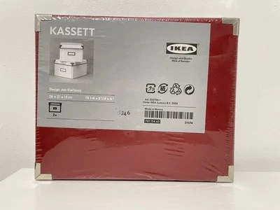 IKEA KASSETT Red Storage Boxes 2-Pack 10 1/4 X 8 1/4 X 6”  NEW & SEALED - Image 1 of 4
