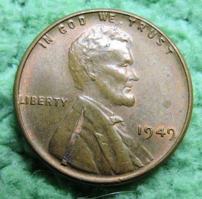 1949 P Lincoln 1C ERRORS Laminate & Cracked Skull - RB UNC Nice! - Image 1 of 4