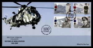 DR WHO 2009 BRITISH VIRGIN ISLAND FDC NAVAL AVIATION ANIV CACHET COMBO M48091 - Picture 1 of 2