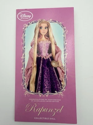 Disney Store Rapunzel LE 5000 Muñeca Certificado de Autenticidad Reserva Folleto SOLO Sin Muñeca Foto 1 de 3