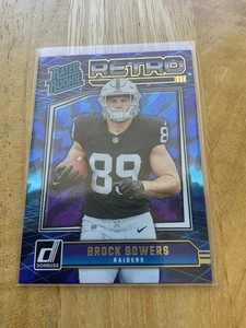 BROCK BOWERS 2024 DONRUSS #9 RETRO RATED ROOKIE (RC) RAIDERS - Picture 1 of 2