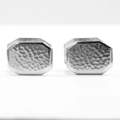 Manschettenknöpfe in 835 er Silber silver cufflinks gehämmerte Arbeit  - Bild 1 von 4