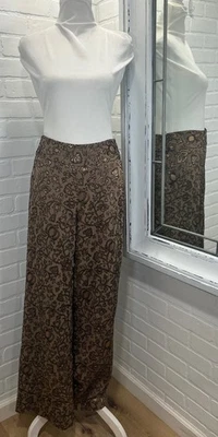 Pantalones de pierna acampanados brocados únicos para mujer talla 12 clásicos góticos Y2k fiesta salir Foto 1 de 4