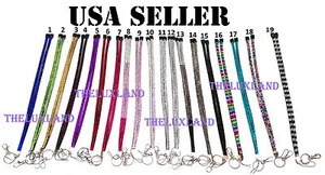 Strass Glitzer Kristall abreißbares Schlüsselband Ausweis Abzeichen Handy Kamera Halter Schlüssel - Bild 1 von 4