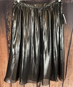 WORTHINGTON DAMEN SILBER METALLIC SCHILLERND MIDI PLISSEEROCK GRÖSSE 14P - Bild 1 von 8