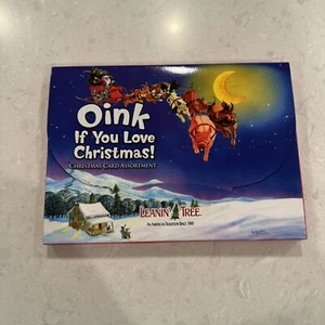 Oink If You Love Christmas Greeting Cards Pigs Hogs 2 Of Each Design #20 Total - Picture 1 of 2
