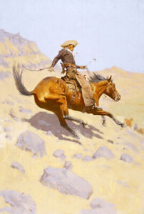 La peinture à l'huile de cow-boy art giclée imprimé sur toile L3443