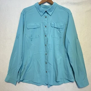 Gander Mountain Guide Series Aqua Blue Vented Fishing Long Sleeve Shirt Sz XXL - Picture 1 of 12