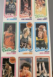 Larry Bird Rookie Topps 1980 Uncut Sheet