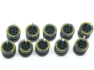 Hot Wheels MICHELIN 6 Spoke TE 37 Rubber Tire 5 sets BLACK JDM Real Riders 10 mm - Imagen 1 de 9
