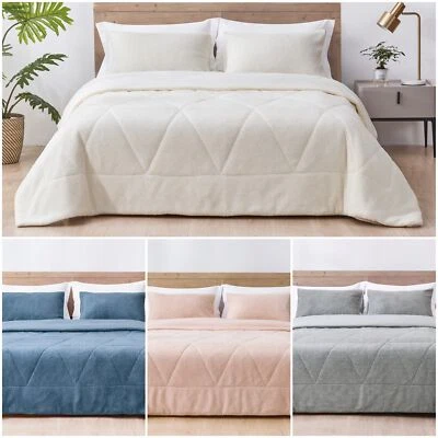 Chezmoi Collection Zane 3-Piece Microfiber Reversible Sherpa Comforter Set - Image 1 of 4